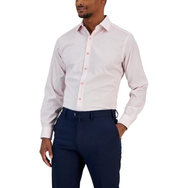 Bar III Mens Window Pane Stretch Button-Down Shirt - Image 2