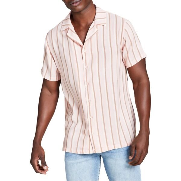 And Now This Mens Woven Striped Button-Down Shirt - Image 3