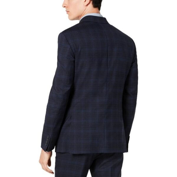 Calvin Klein Mens Wool Blend Window Pane Two-Button Blazer - Image 2