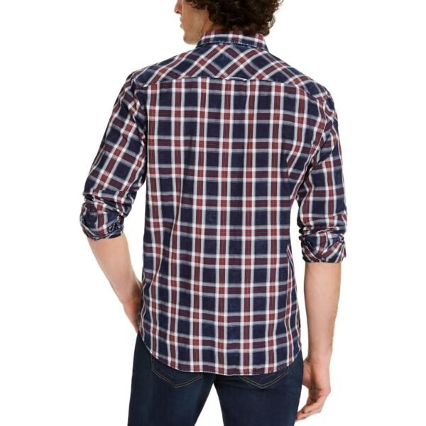 Sun + Stone Mens Plaid Cotton Button-Down Shirt - Image 2