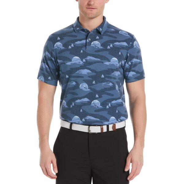 PGA Tour Mens Collared Printed Polo - Image 2