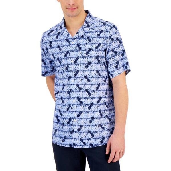 Club Room Mens Elevated Collar Printed Button-Down Shirt - Image 2