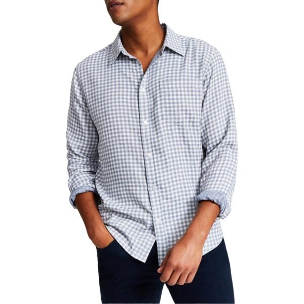 And Now This Mens Check Print Gingham Button-Down Shirt - Image 2